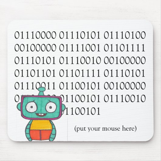 Cute Robot Muismat (Voorkant)