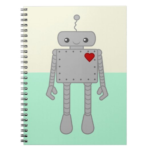 Cute Robot Notebook Notitieboek (Voorkant)