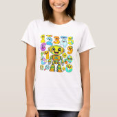 Cute Robot Numbers Maths T Shirt for Kids (Voorkant)