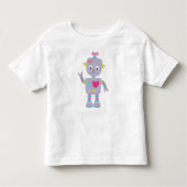 Cute Robot, Paarse Robot, Funny Robot, Gekke Robot Kinder Shirts (Voorkant)