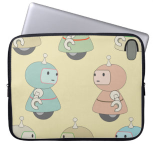Cute Robot Pattern Laptop Sleeve