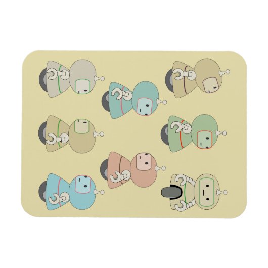 Cute Robot Pattern Magneet (Horizontaal)