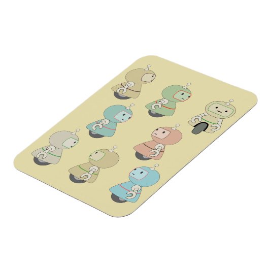 Cute Robot Pattern Magneet (Linkerzijde)