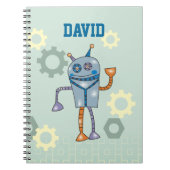 Cute Robot Persoonlijke naam Boys Notebook Notitieboek (Voorkant)