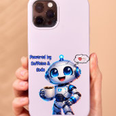 Cute Robot Powered by Caffeine & Code iPhone Hoesje