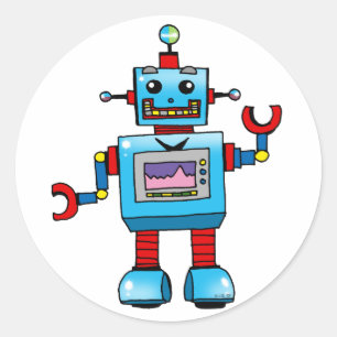 Cute robot ronde sticker