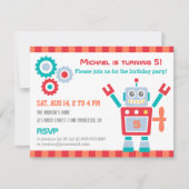 -Cute Robot Speelgoed, uitnodiging op zaterdag (Voorkant)