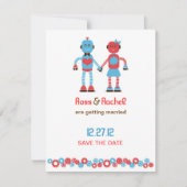 Cute Robot Thema Trouwdag Opslaan Datum Save The Date (Voorkant)