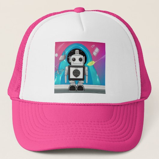 Cute Robot Trucker Pet (Voorkant)