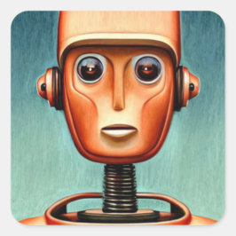 Cute Robot Vierkante Sticker