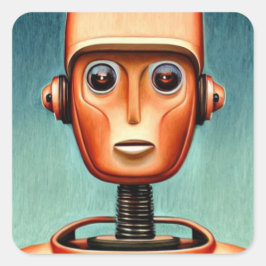 Cute Robot Vierkante Sticker