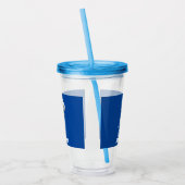 Cute robot vliegend in de cartoon van de ruimte acryl drinkbeker (Links)