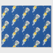 Cute robot vliegend in de cartoon van de ruimte cadeaupapier (Vlak)