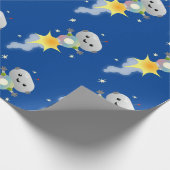 Cute robot vliegend in de cartoon van de ruimte cadeaupapier (Hoek)