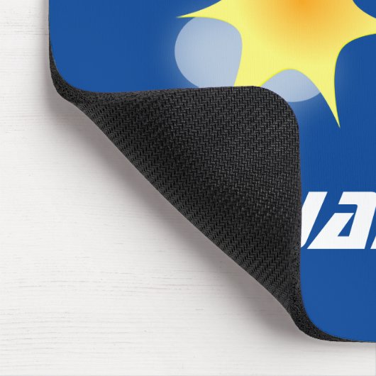 Cute robot vliegend in de cartoon van de ruimte muismat (Hoek)