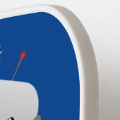 Cute robot vliegend in de cartoon van de ruimte pickleball paddle (Links Detail)