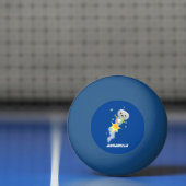 Cute robot vliegend in de cartoon van de ruimte pingpongbal (Net)