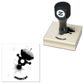 Cute robot vliegend in de cartoon van de ruimte rubberstempel (Gestempeld)