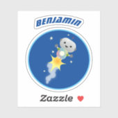 Cute robot vliegend in de cartoon van de ruimte sticker (Vel)