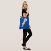 Cute robot vliegend in de cartoon van de ruimte tote bag (Op model)