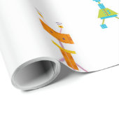 Cute Robots Cadeaupapier (Rol Hoek)