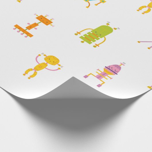 Cute Robots Cadeaupapier (Hoek)
