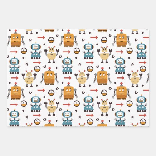 Cute Robots Inpakpapier Vel (Voorkant 2)