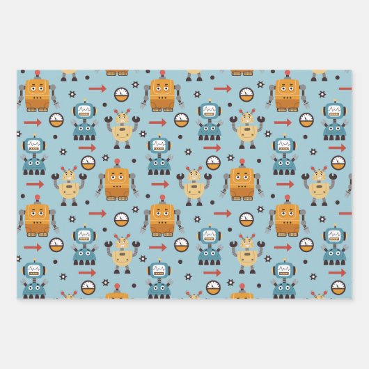 Cute Robots Inpakpapier Vel (Voorkant)