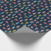 Cute Robots Pattern Name Age Birthday Cadeaupapier (Hoek)