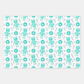 Cute Robots Wrapping Paper Set van 3 (Voorkant)