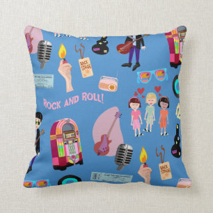 Cute Rock en Roll Oldies Cartoon Cute Pattern Kussen