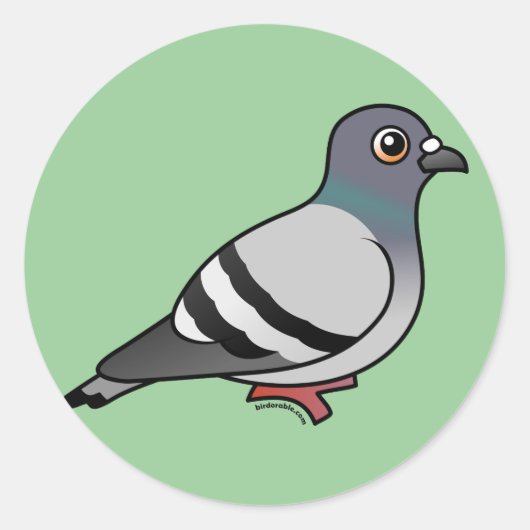 Cute Rock Pigeon Ronde Sticker (Voorkant)