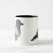 Cute Rock Pigeon Tweekleurige Koffiemok (Center)