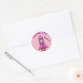 Cute Rocket Pink Kinder Girl Birthday Hartelijk da Ronde Sticker (Envelop)