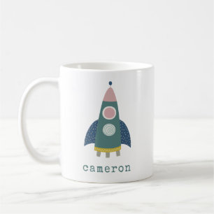 Cute Rocket Shiket Cool Space Art op maat Koffiemok