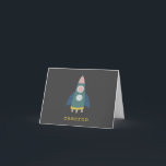 Cute Rocket Shiket Cool Space Art op maat Notitiekaartje<br><div class="desc">Cute Rocket Shiket Cool Space Art, gepersonaliseerde briefing Kaart</div>