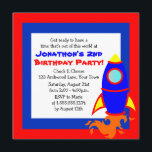 Cute Rocket / Space Theme Kids Birthday Kaart<br><div class="desc">Cute Rocket / Space Theme Kids Birthday</div>