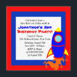 Cute Rocket / Space Theme Kids Birthday Kaart<br><div class="desc">Cute Rocket / Space Theme Kids Birthday</div>