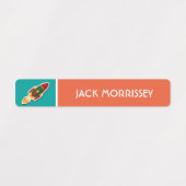 Cute Rockets Colorful Kinder Name Labels (Design 2)