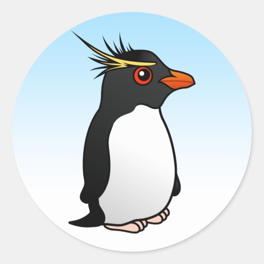Cute Rockhopper Penguin Ronde Sticker (Voorkant)