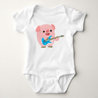 Cute Rockin Cartoon Pig Baby Clothing Romper