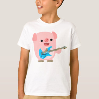 Cute Rockin Cartoon Pig Children T-Shirt