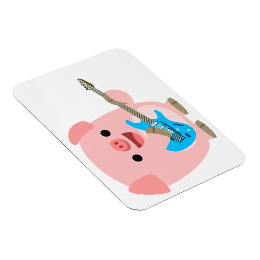 Cute Rockin Cartoon Pig Flexible Magnet Magneet (Rechterzijde)