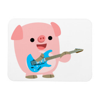 Cute Rockin Cartoon Pig Flexible Magnet Magneet