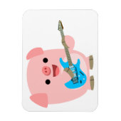 Cute Rockin Cartoon Pig Flexible Magnet Magneet (Verticaal)
