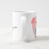 Cute Rockin Cartoon Pig Jumbo Mok (Achterkant)