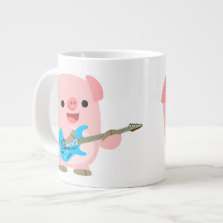 Cute Rockin Cartoon Pig Jumbo Mok