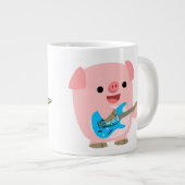 Cute Rockin Cartoon Pig Jumbo Mok (Voorkant rechts)
