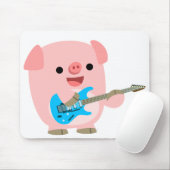 Cute Rockin Cartoon Pig Mousepad Muismat (Met muis)