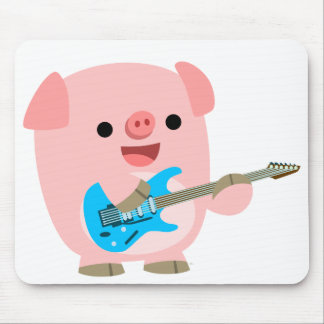 Cute Rockin Cartoon Pig Mousepad Muismat